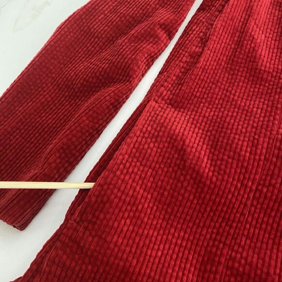 J Jill Corduroy Red Corduroy Chore Barn Shirt Jacket Women's Small Pockets - Picture 12 of 14